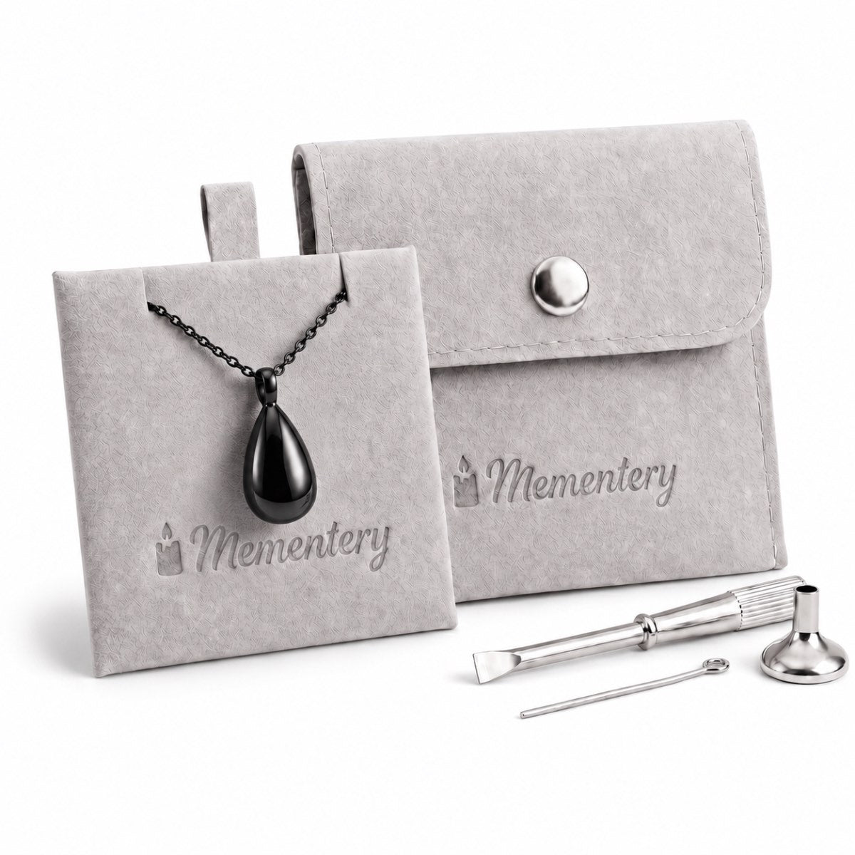 Coffret Mementery avec pendentif Souffle Éternel urne noir et kit de remplissage inclus
