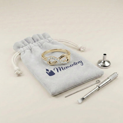 Coffret Mementery avec Bague Mémoire Infinie urne doré et kit de remplissage inclus