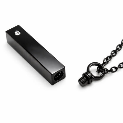 Détail du compartiment interne sécurisé de la Barre Éclat du Souvenir urne noir avec fermeture à vis