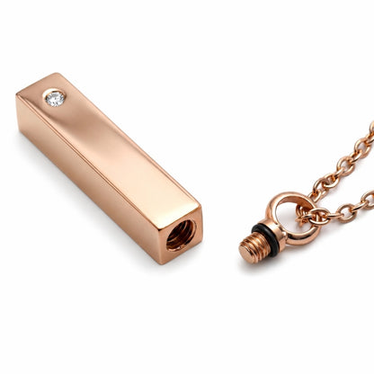 Détail du compartiment interne sécurisé de la Barre Éclat du Souvenir urne rose avec fermeture à vis