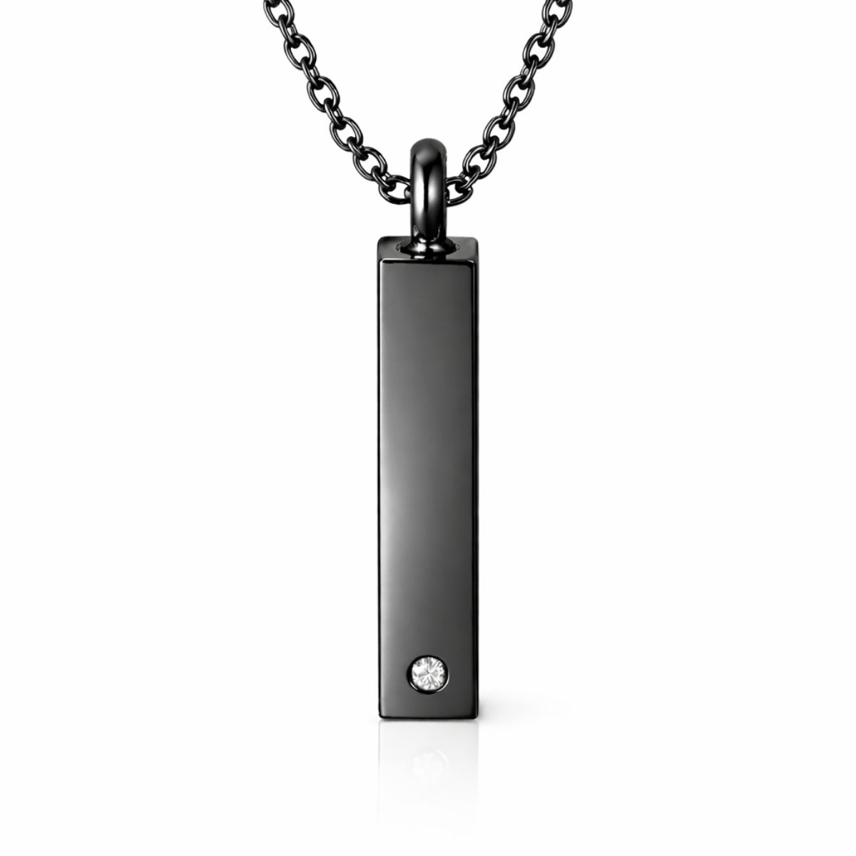 Barre Éclat du Souvenir urne noir en acier inoxydable avec compartiment sécurisé discret – Mementery