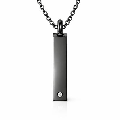Barre Éclat du Souvenir urne noir en acier inoxydable avec compartiment sécurisé discret – Mementery