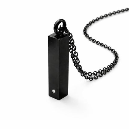 Vue 3/4 de la Barre Éclat du Souvenir urne noir avec design minimaliste et finition lisse