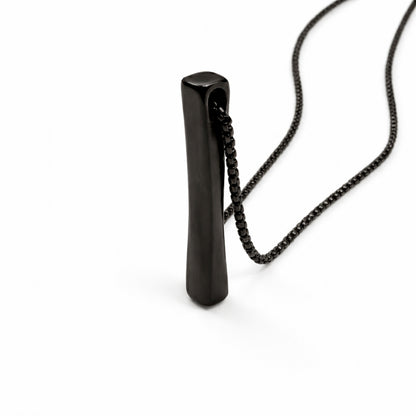 Vue 3/4 de la Barre Torsadée Mémoire urne noir avec design torsadé et finition lisse