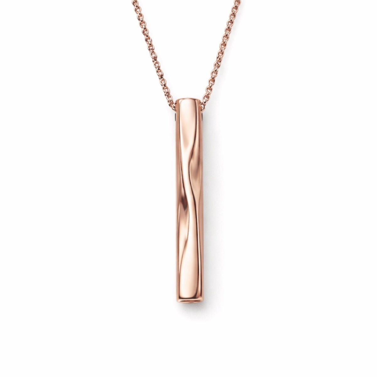 Barre Torsadée Mémoire urne rose en acier inoxydable avec compartiment sécurisé discret – Mementery