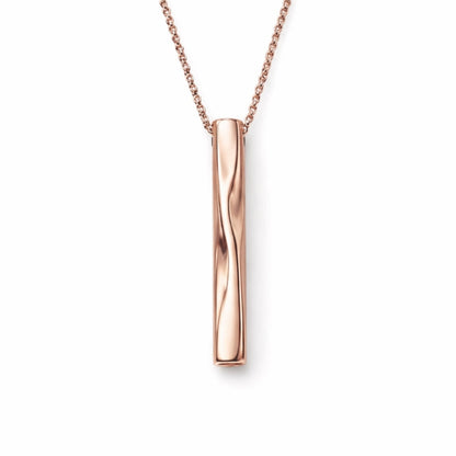 Barre Torsadée Mémoire urne rose en acier inoxydable avec compartiment sécurisé discret – Mementery