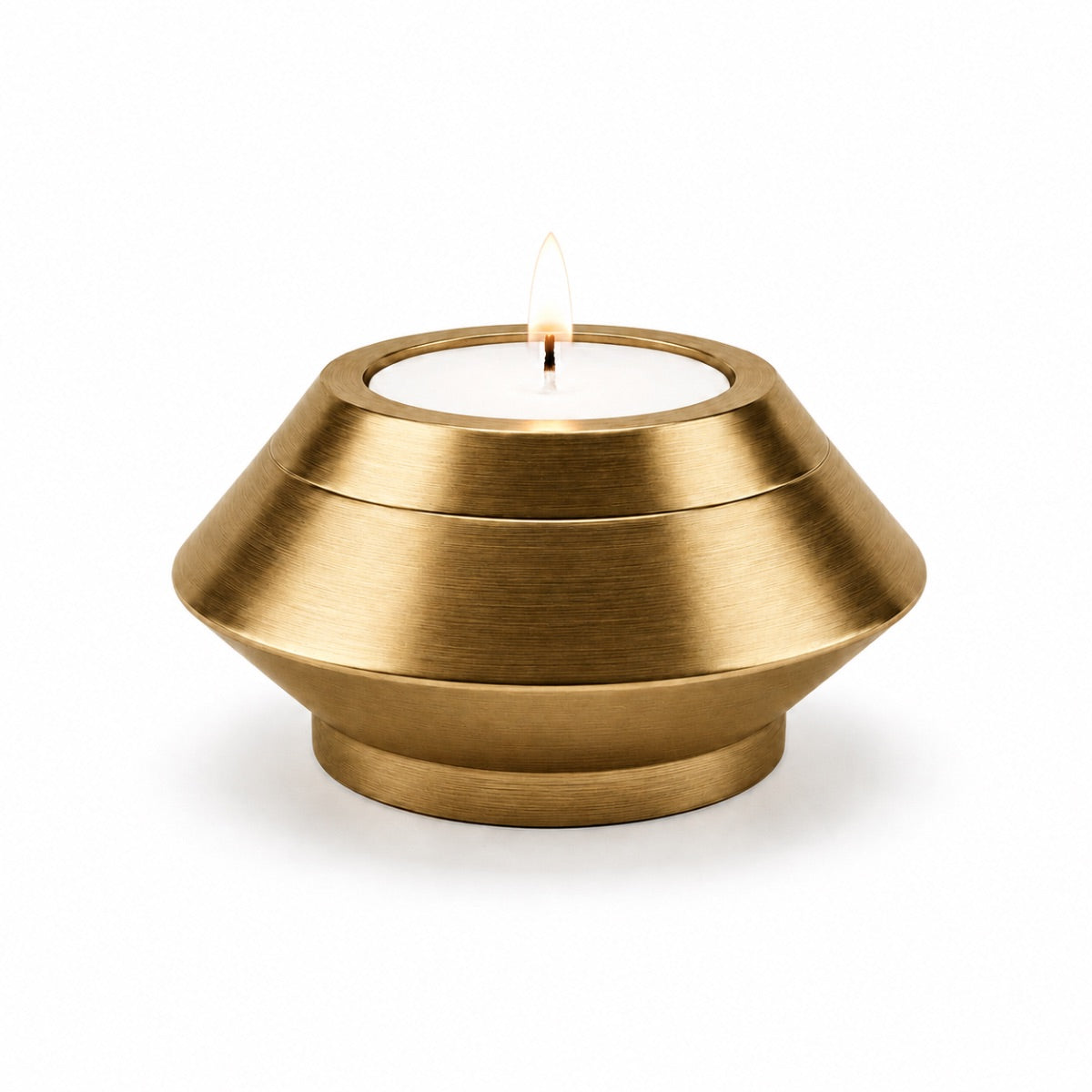 Bougie souvenir doré en acier inoxydable avec design moderne et minimaliste Mementery