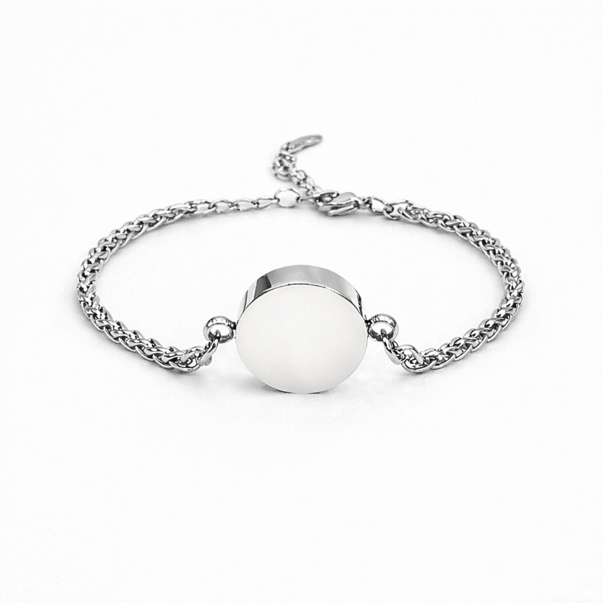 Bracelet cercle urne en acier inoxydable argenté avec compartiment sécurisé intégré – Mementery