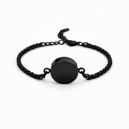 Bracelet cercle urne en acier inoxydable noir avec compartiment sécurisé intégré – Mementery