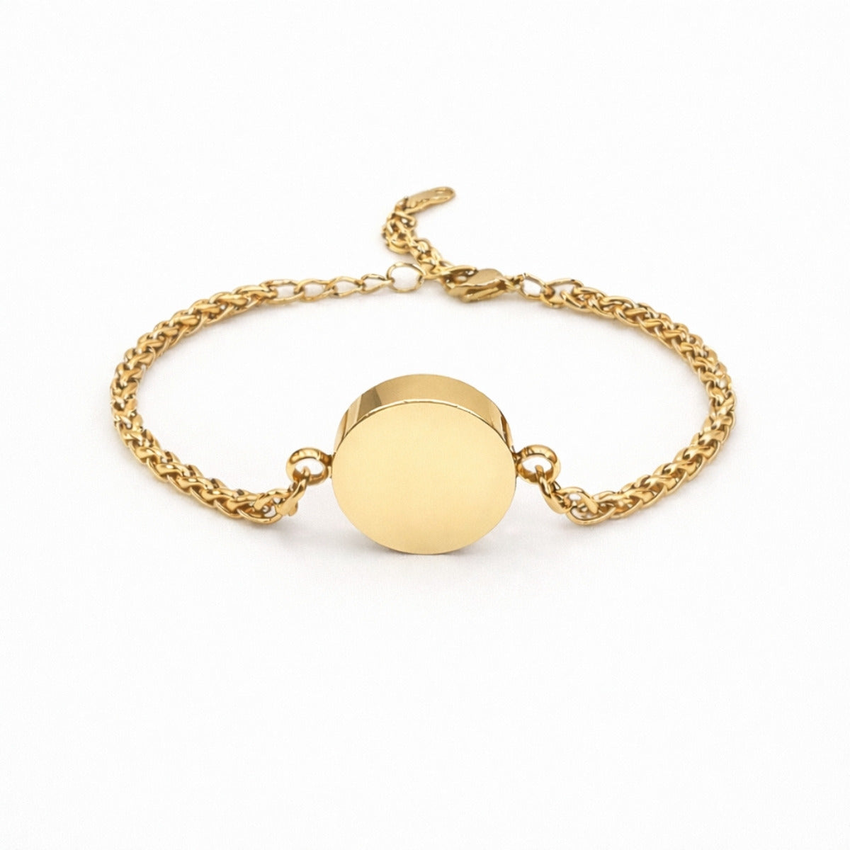 Bracelet cercle urne en acier inoxydable doré avec compartiment sécurisé intégré – Mementery
