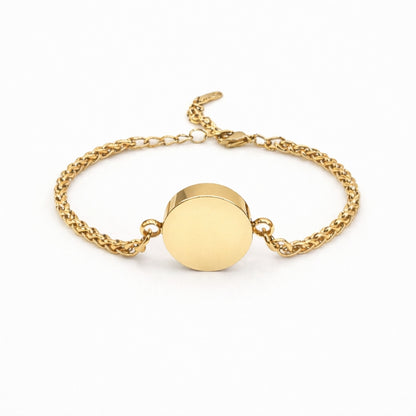 Bracelet cercle urne en acier inoxydable doré avec compartiment sécurisé intégré – Mementery