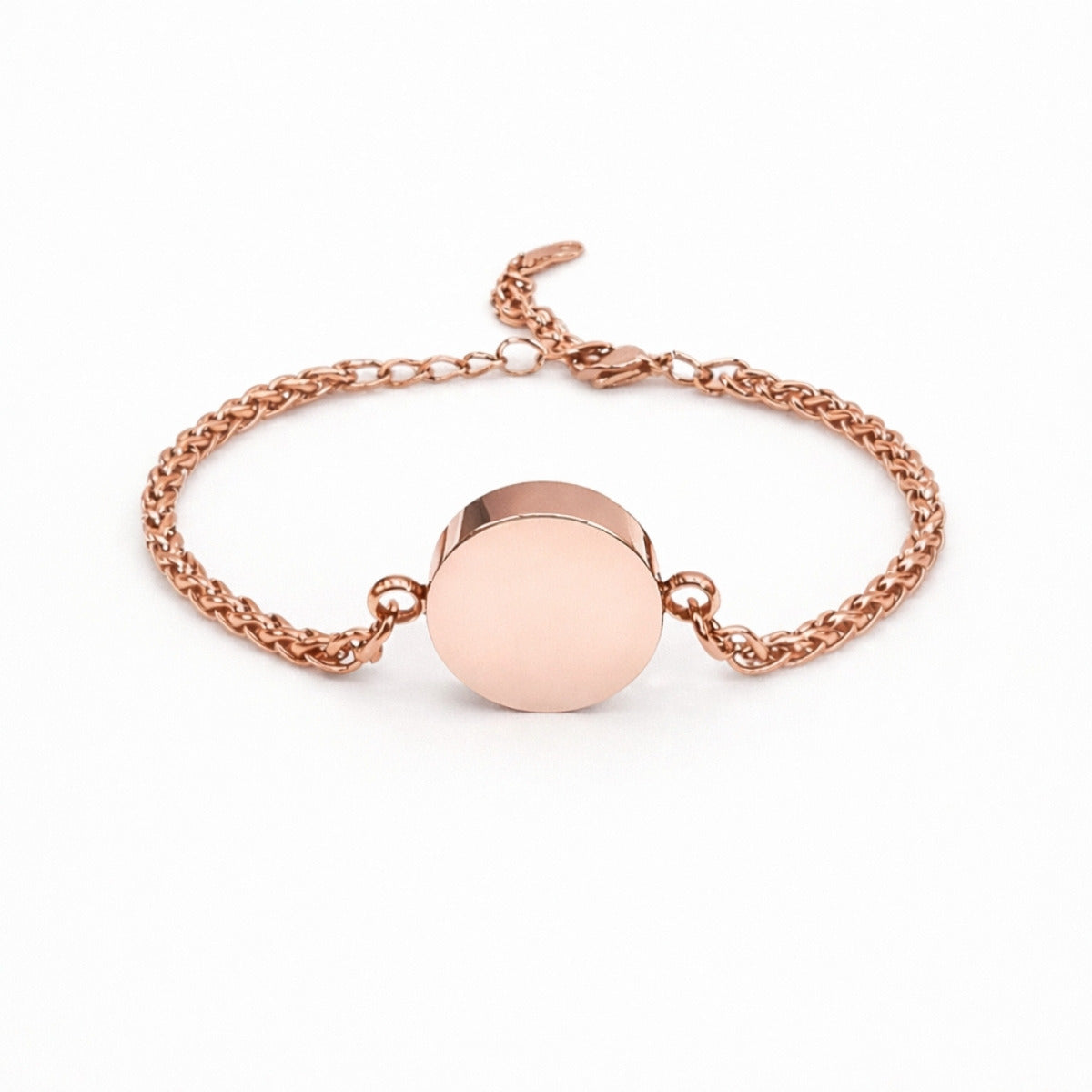 Bracelet cercle urne en acier inoxydable rose avec compartiment sécurisé intégré – Mementery