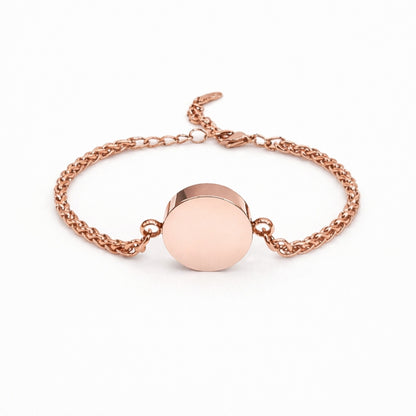 Bracelet cercle urne en acier inoxydable rose avec compartiment sécurisé intégré – Mementery