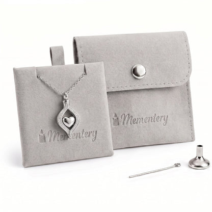 Coffret Mementery avec Cœur Protégé du Souvenir urne argenté et kit de remplissage inclus
