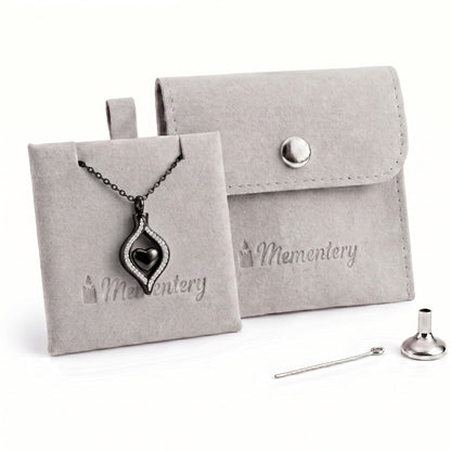 Coffret Mementery avec Cœur Protégé du Souvenir urne noir et kit de remplissage inclus