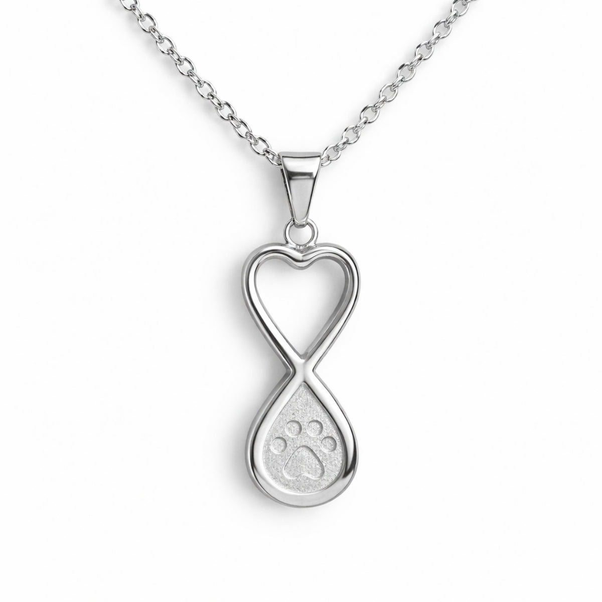 Collier empreinte éternelle urne en acier inoxydable argenté avec compartiment sécurisé intégré – Mementery