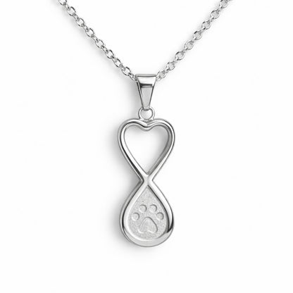 Collier empreinte éternelle urne en acier inoxydable argenté avec compartiment sécurisé intégré – Mementery
