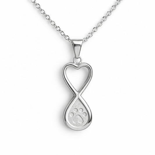 Collier empreinte éternelle urne en acier inoxydable argenté avec compartiment sécurisé intégré – Mementery