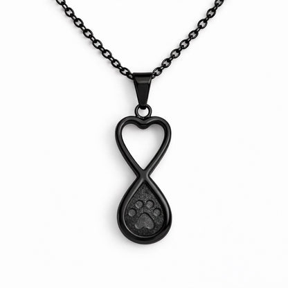 Collier empreinte éternelle urne en acier inoxydable noir avec compartiment sécurisé intégré – Mementery