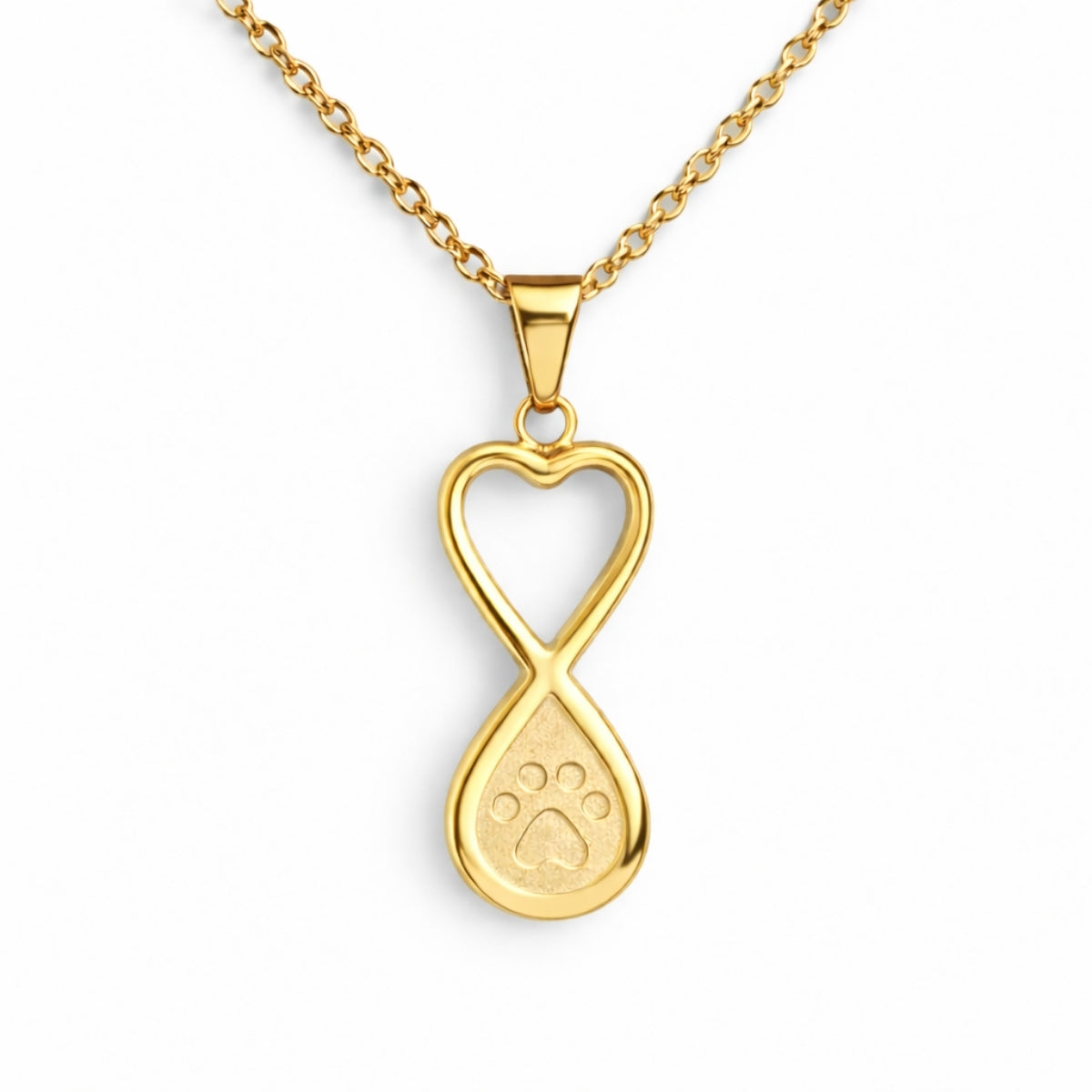 Collier empreinte éternelle urne en acier inoxydable doré avec compartiment sécurisé intégré – Mementery