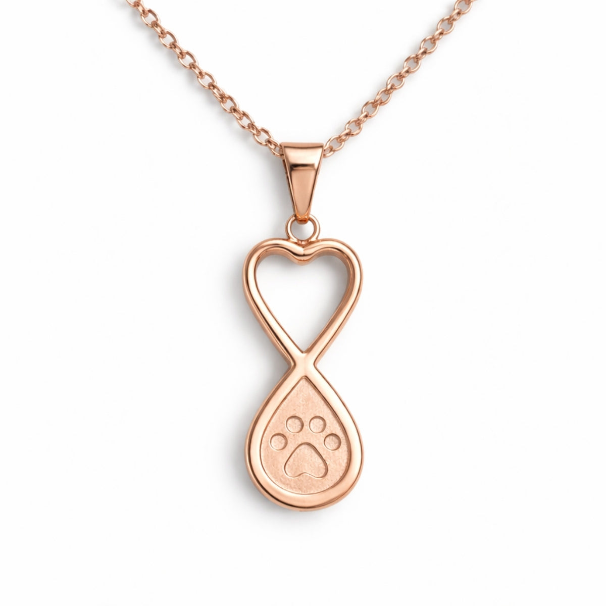 Collier empreinte éternelle urne en acier inoxydable rose avec compartiment sécurisé intégré – Mementery
