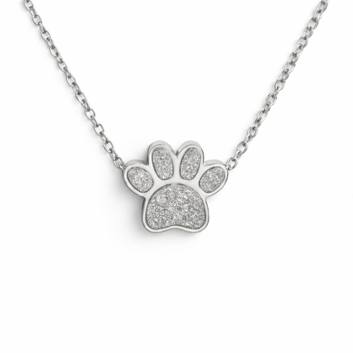 Collier empreinte fidèle urne en acier inoxydable argenté avec compartiment sécurisé intégré – Mementery