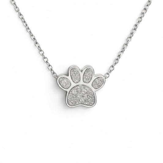 Collier empreinte fidèle urne en acier inoxydable argenté avec compartiment sécurisé intégré – Mementery