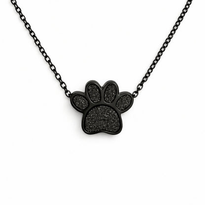 Collier empreinte fidèle urne en acier inoxydable noir avec compartiment sécurisé intégré – Mementery