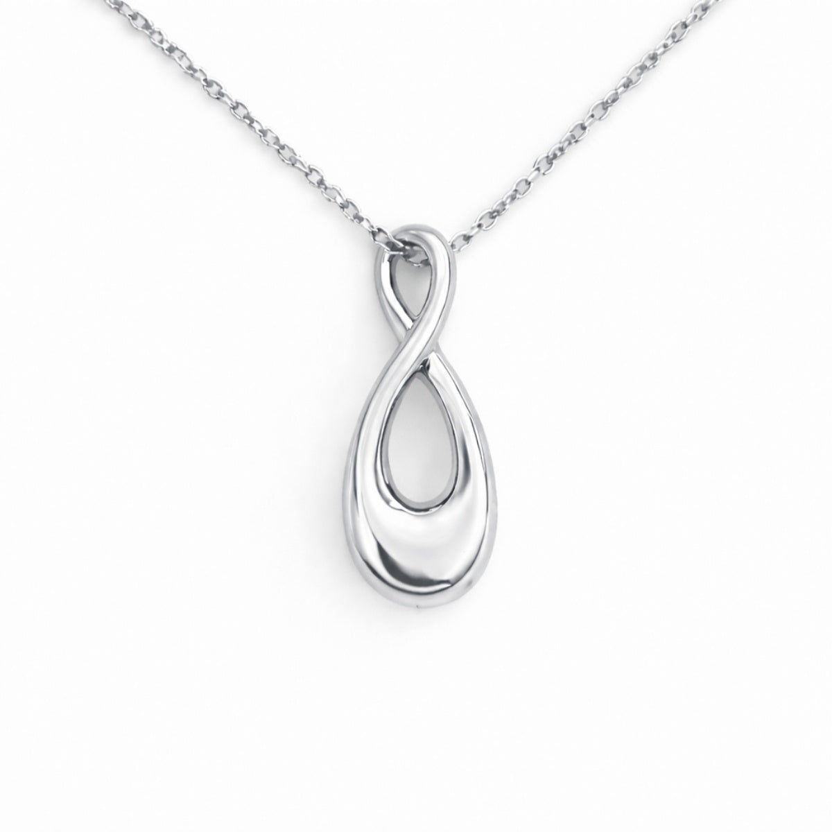 Collier Lien Éternel urne argenté en acier inoxydable avec compartiment sécurisé discret – Mementery
