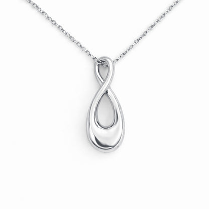 Collier Lien Éternel urne argenté en acier inoxydable avec compartiment sécurisé discret – Mementery