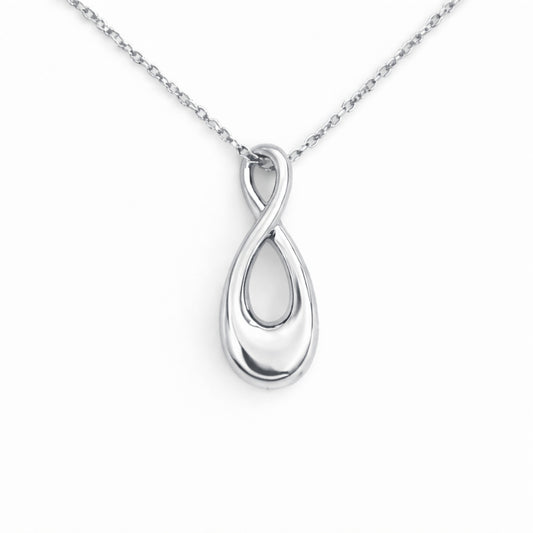 Collier Lien Éternel urne argenté en acier inoxydable avec compartiment sécurisé discret – Mementery