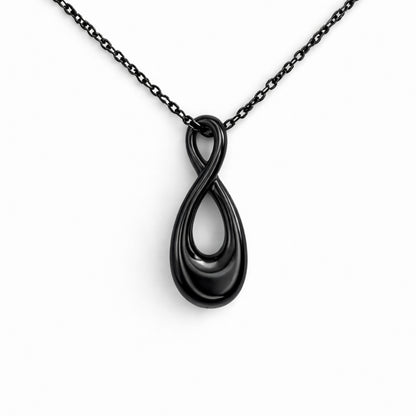 Collier Lien Éternel urne noir en acier inoxydable avec compartiment sécurisé discret – Mementery