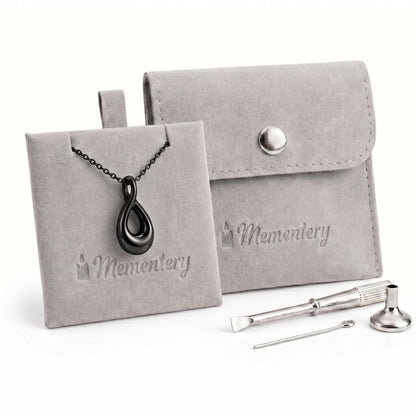 Coffret Mementery avec collier Lien Éternel urne noir et kit de remplissage inclus