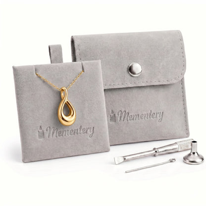 Coffret Mementery avec collier Lien Éternel urne doré et kit de remplissage inclus