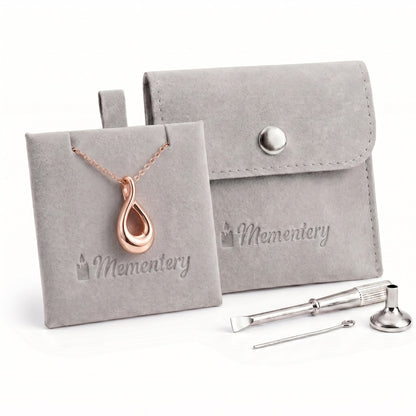 Coffret Mementery avec collier Lien Éternel urne rose et kit de remplissage inclus