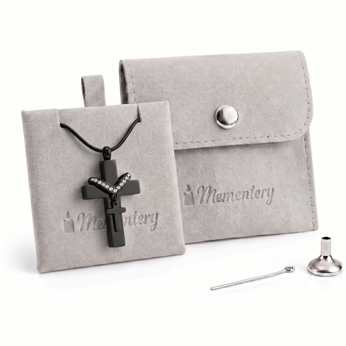 Coffret Mementery avec Croix du Souvenir urne noir et kit de remplissage inclus