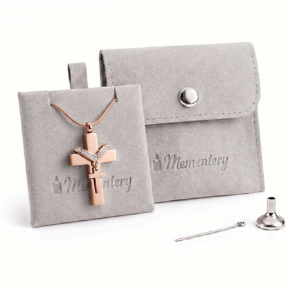 Coffret Mementery avec Croix du Souvenir urne rose et kit de remplissage inclus