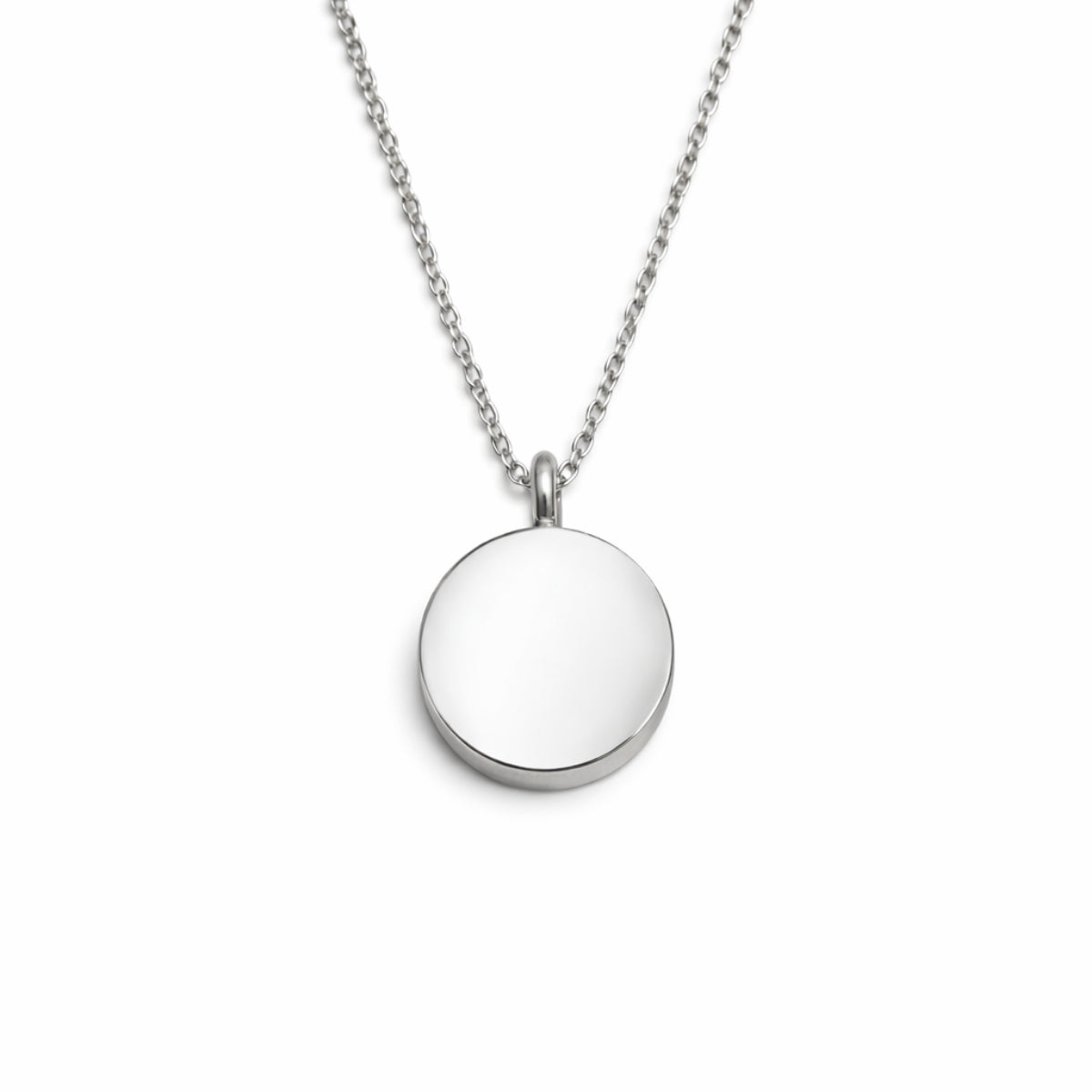 Pendentif cercle éternel urne en acier inoxydable argenté avec compartiment sécurisé intégré – Mementery