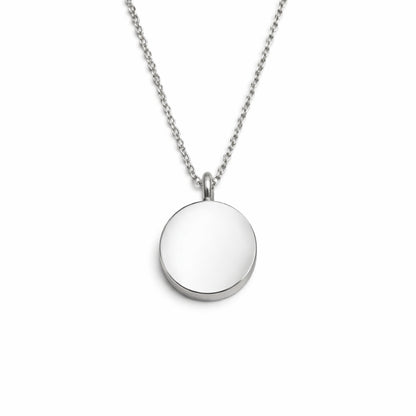 Pendentif cercle éternel urne en acier inoxydable argenté avec compartiment sécurisé intégré – Mementery
