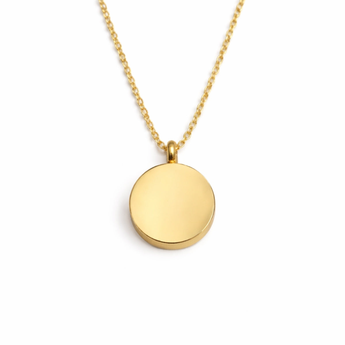 Pendentif cercle éternel urne en acier inoxydable doré avec compartiment sécurisé intégré – Mementery