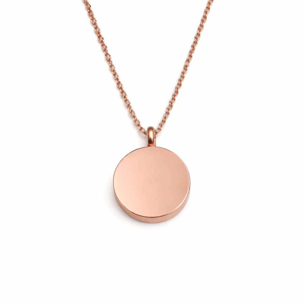 Pendentif cercle éternel urne en acier inoxydable rose avec compartiment sécurisé intégré – Mementery