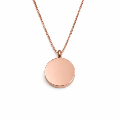 Pendentif cercle éternel urne en acier inoxydable rose avec compartiment sécurisé intégré – Mementery