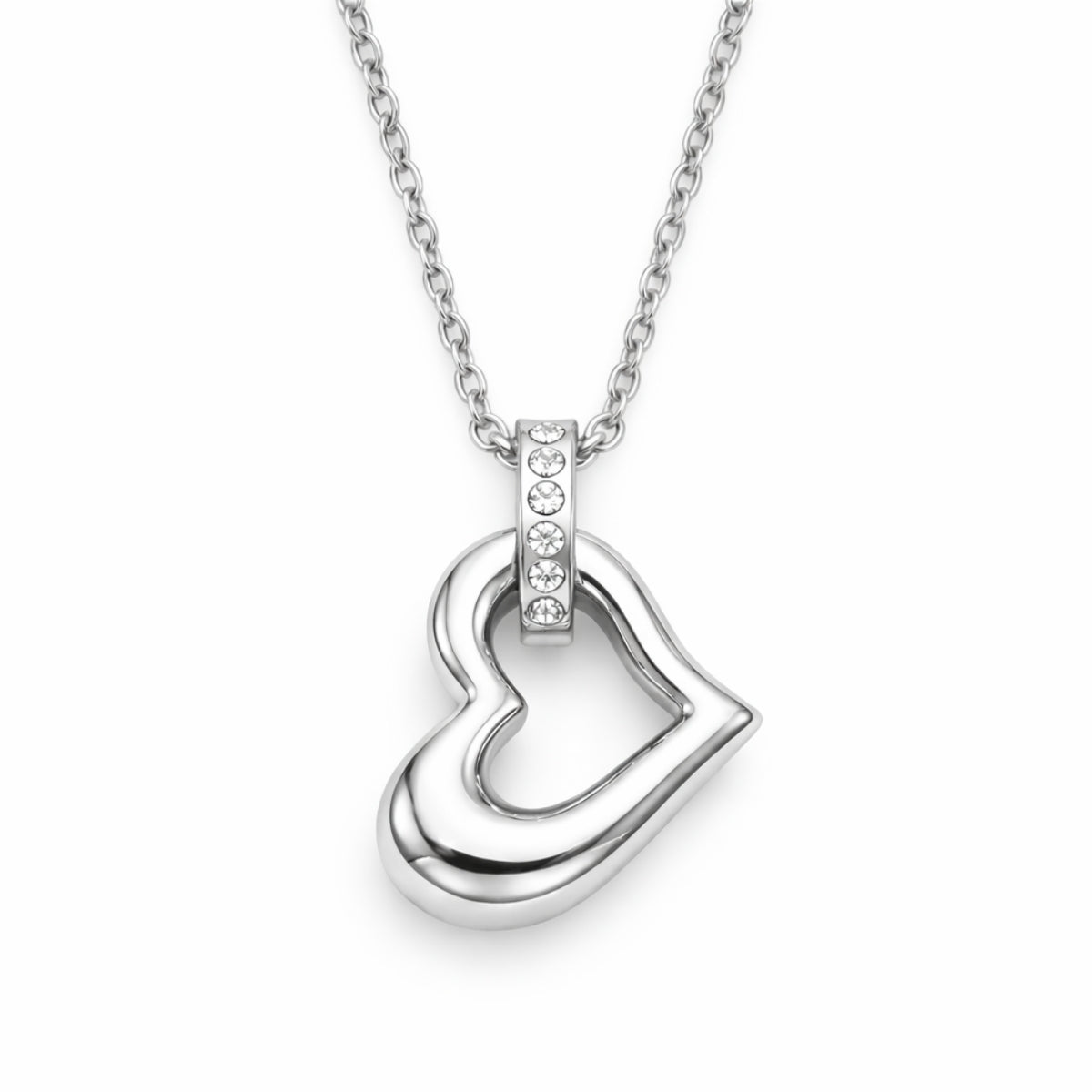 Pendentif cœur éternel urne argenté en acier inoxydable avec compartiment sécurisé discret – Mementery
