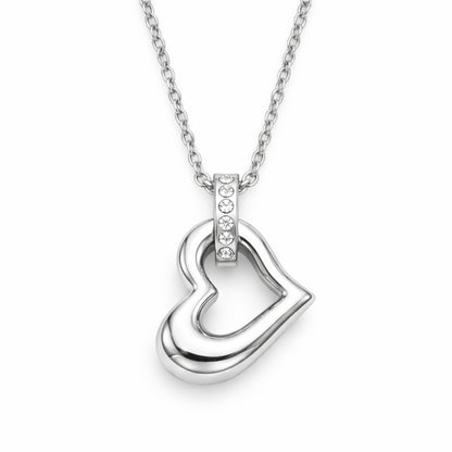 Pendentif cœur éternel urne argenté en acier inoxydable avec compartiment sécurisé discret – Mementery
