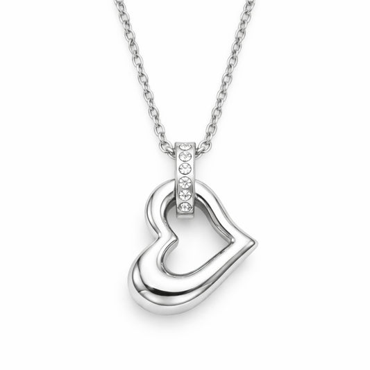 Pendentif cœur éternel urne argenté en acier inoxydable avec compartiment sécurisé discret – Mementery
