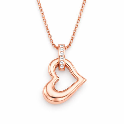 Pendentif cœur éternel urne rose en acier inoxydable avec compartiment sécurisé discret – Mementery