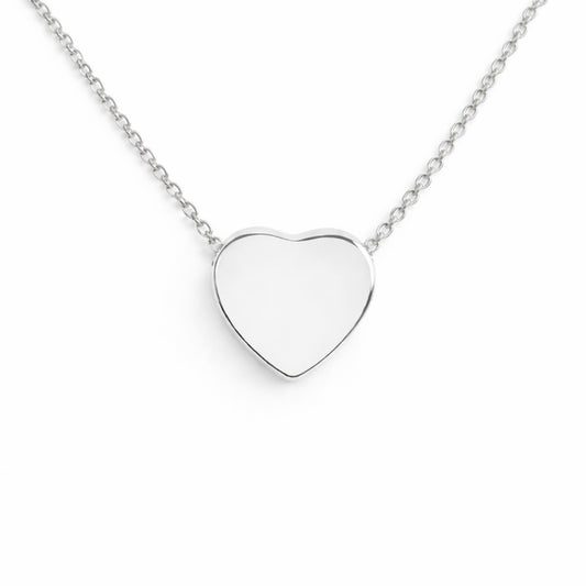 Pendentif cœur urne en acier inoxydable argenté avec compartiment sécurisé et discret – Mementery