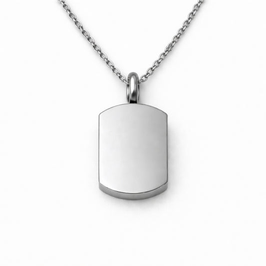 Pendentif Héritage urne argenté en acier inoxydable avec compartiment sécurisé discret – Mementery