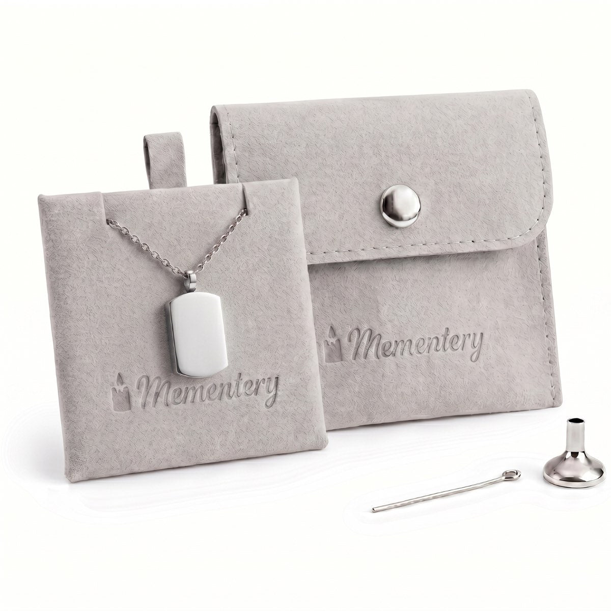 Coffret Mementery avec pendentif Héritage urne argenté et kit de remplissage inclus