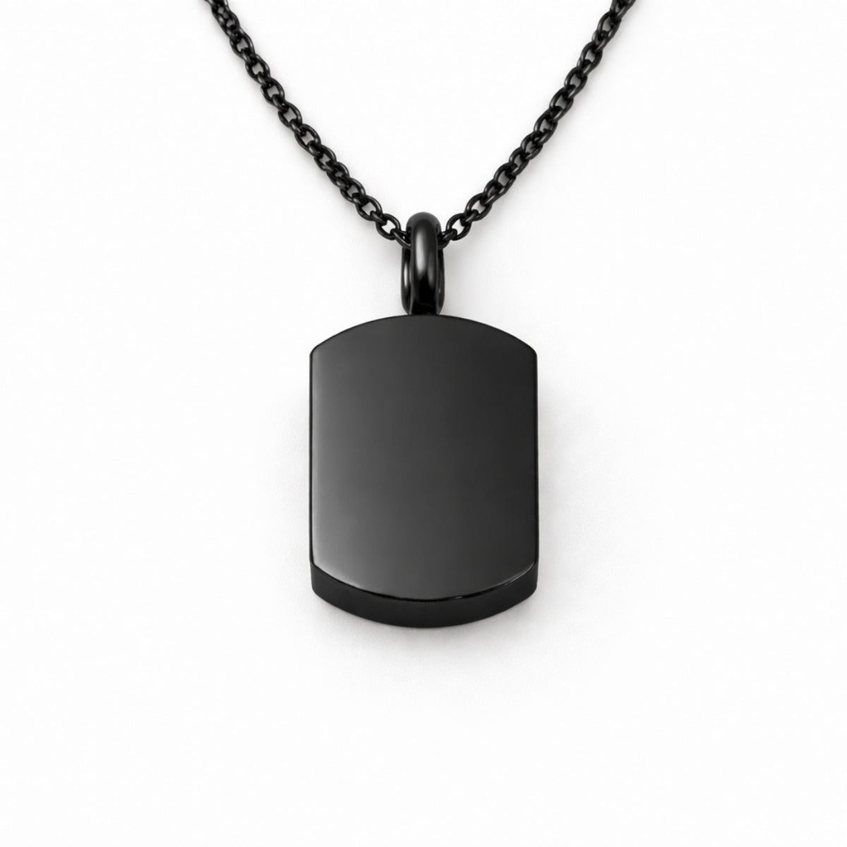 Pendentif Héritage urne noir en acier inoxydable avec compartiment sécurisé discret – Mementery